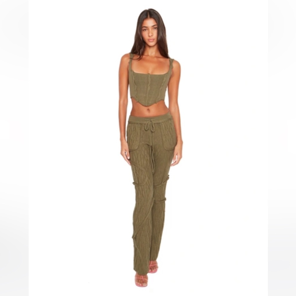 Danielle Guizio green knit pants